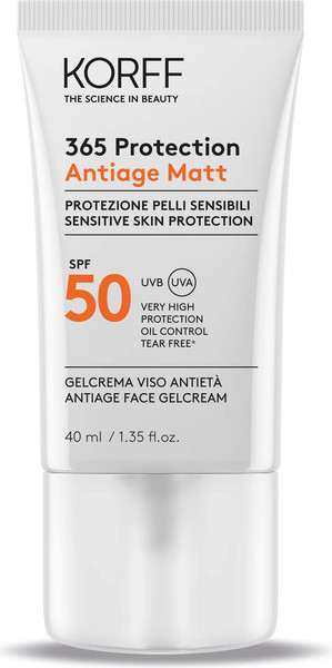 Изображение товара Гель солнцезащитный KORFF 365 Protection Antiage Matt Sensitive Skin SPF50 (40мл)