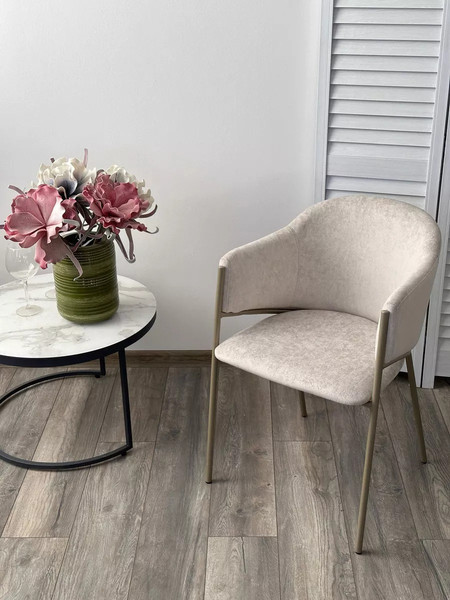 Изображение товара Стул M-City Дилл / 688М05849 (Rain 8 слоновая кость велюр/шампань каркас)