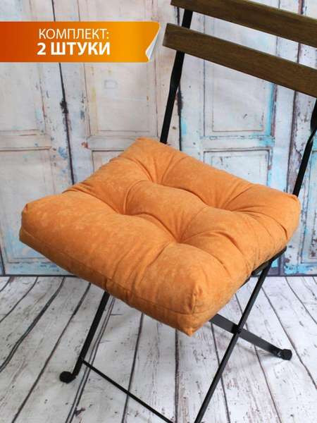 Изображение товара Комплект подушек на стул MATEX Velours / 49-531 (коралловый, 2шт)