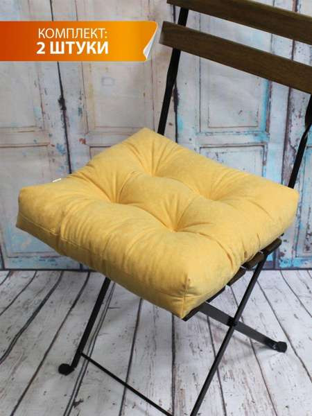 Изображение товара Комплект подушек на стул MATEX Velours / 49-623 (горчичный, 2шт)