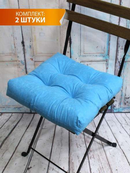 Изображение товара Комплект подушек на стул MATEX Velours / 49-630 (светло-голубой, 2шт)