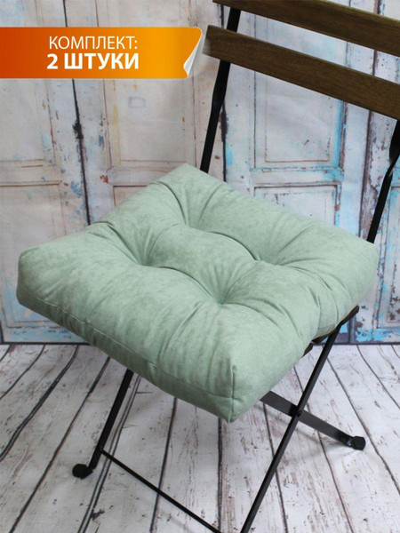 Изображение товара Комплект подушек на стул MATEX Velours / 49-654 (мятный, 2шт)