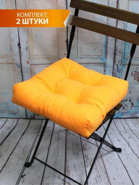 Изображение товара Комплект подушек на стул MATEX Velours / 49-715 (абрикосовый, 2шт)