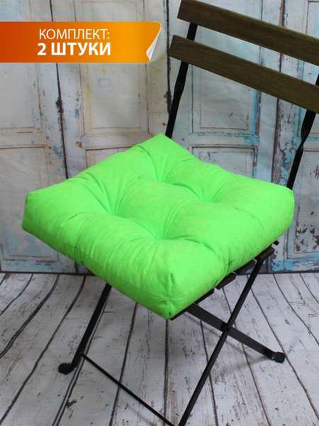 Изображение товара Комплект подушек на стул MATEX Velours / 49-722 (салатовый, 2шт)