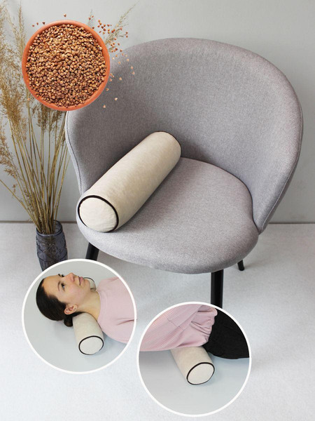 Изображение товара Подушка декоративная MATEX Валик.Ecology Velours \ 56-577 (молочный)