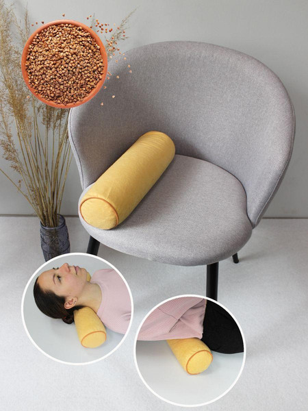 Изображение товара Подушка декоративная MATEX Валик.Ecology Velours / 56-591 (горчичный)