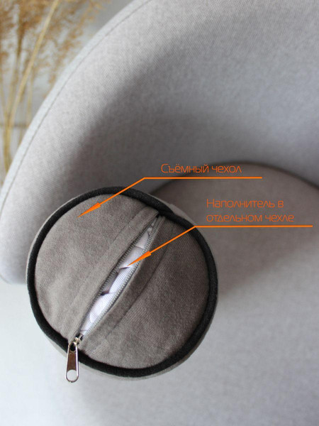 Изображение товара Подушка декоративная MATEX Валик.Ecology Velours / 56-652 (серый)