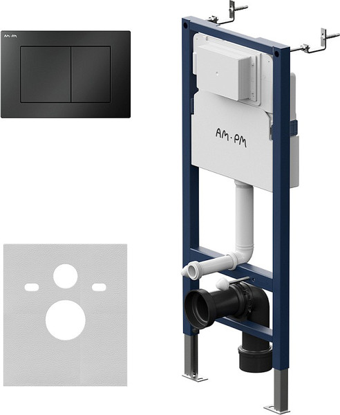 Изображение товара Инсталляция для унитаза AM.PM PrimeFit I012709.0238 (матовый черный, с кнопкой смыва)