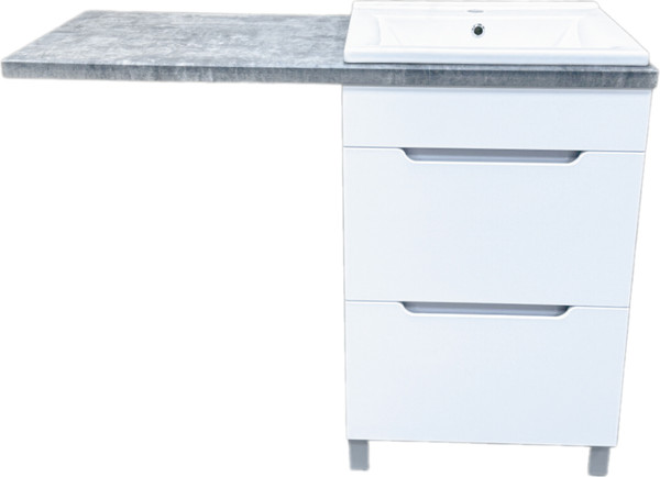Изображение товара Тумба с умывальником Гамма Р23оФ8 У-55 Атриа-9055 со столешницей (бетон серый, левый)