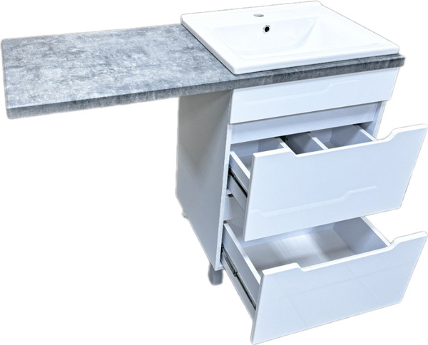 Изображение товара Тумба с умывальником Гамма Р23оФ8 У-55 Атриа-9055 со столешницей (бетон серый, левый)