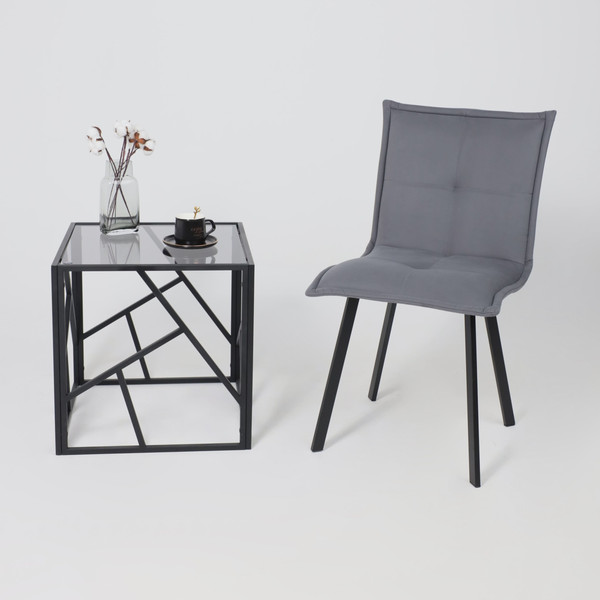 Изображение товара Стул AksHome Рубик U (Velutto 32 серый велюр/черный)