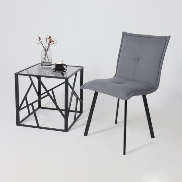 Изображение товара Стул AksHome Рубик U (Velutto 32 серый велюр/черный)