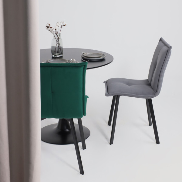 Изображение товара Стул AksHome Рубик U (Velutto 32 серый велюр/черный)