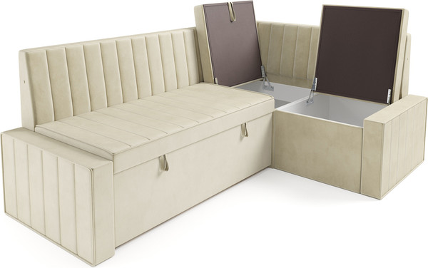 Изображение товара Уголок кухонный мягкий Mebel-Ars Вермут 211x83x141 / M11-23-4 (бежевый Star Velvet 6 Light Beige)