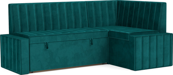 Изображение товара Уголок кухонный мягкий Mebel-Ars Вермут 191x83x121/M11-24-2 (сине-зеленый Star Velvet 43 Black Green)