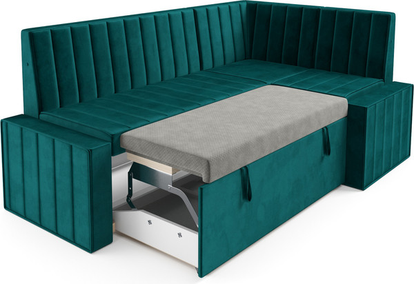 Изображение товара Уголок кухонный мягкий Mebel-Ars Вермут 191x83x121/M11-24-2 (сине-зеленый Star Velvet 43 Black Green)