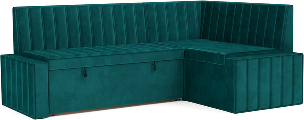 Изображение товара Уголок кухонный мягкий Mebel-Ars Вермут 211x83x141/M11-23-2 (сине-зеленый Star Velvet 43 Black Green)