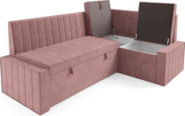 Изображение товара Уголок кухонный мягкий Mebel-Ars Вермут 211x83x141 / M11-23-6 (велюр пудра НВ-178 18)