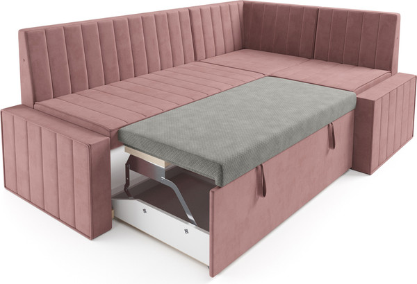 Изображение товара Уголок кухонный мягкий Mebel-Ars Вермут 211x83x141 / M11-23-6 (велюр пудра НВ-178 18)