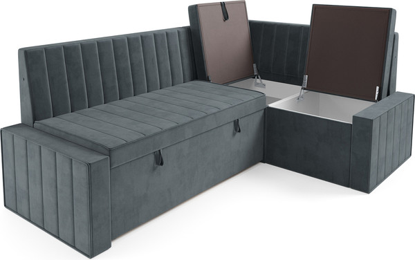 Изображение товара Уголок кухонный мягкий Mebel-Ars Вермут 211x83x141 / M11-23-5 (велюр серо-синий HB-178 26)