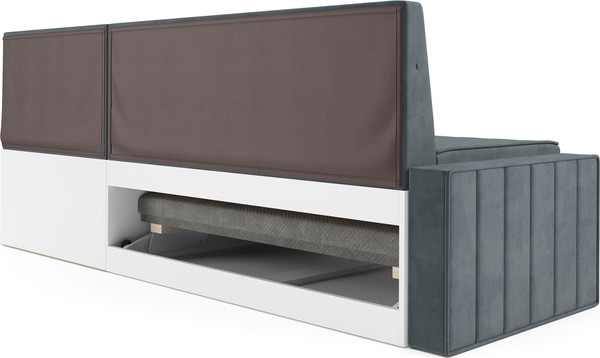 Изображение товара Уголок кухонный мягкий Mebel-Ars Вермут 211x83x141 / M11-23-5 (велюр серо-синий HB-178 26)