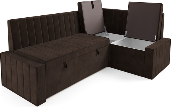 Изображение товара Уголок кухонный мягкий Mebel-Ars Вермут 211x83x141 / M11-23-8 (велюр шоколад HB-178 16)
