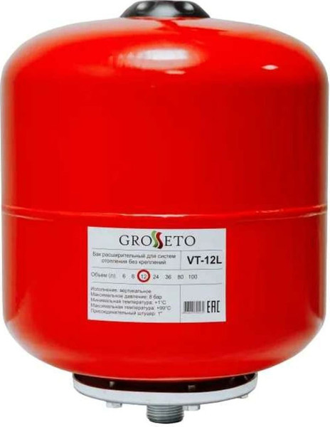 Изображение товара Расширительный бак Grosseto VT-12L 1" / 2039937 (12л, вертикальный)