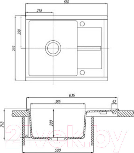 Изображение товара Мойка кухонная Акватон Делия 65 (1A718632DE230)