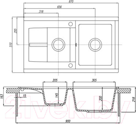 Изображение товара Мойка кухонная Акватон Делия 87 (1A716232DE290)