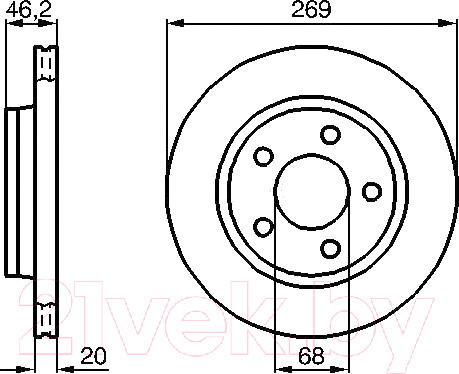 Изображение товара Тормозной диск Bosch 0986478316