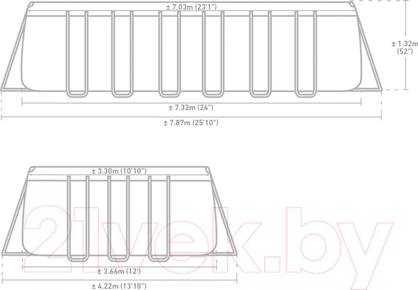 Изображение товара Каркасный бассейн Intex Ultra Frame / 26364 (732x366x132)