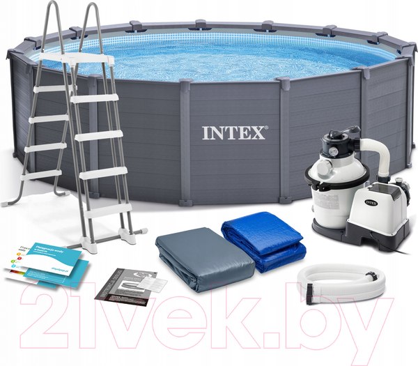 Изображение товара Каркасный бассейн Intex Graphite Gray Panel / 26384 (478x124)