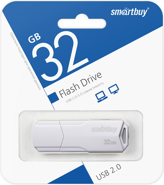 Изображение товара USB flash накопитель SmartBuy Clue 32GB (SB32GBCLU-W)