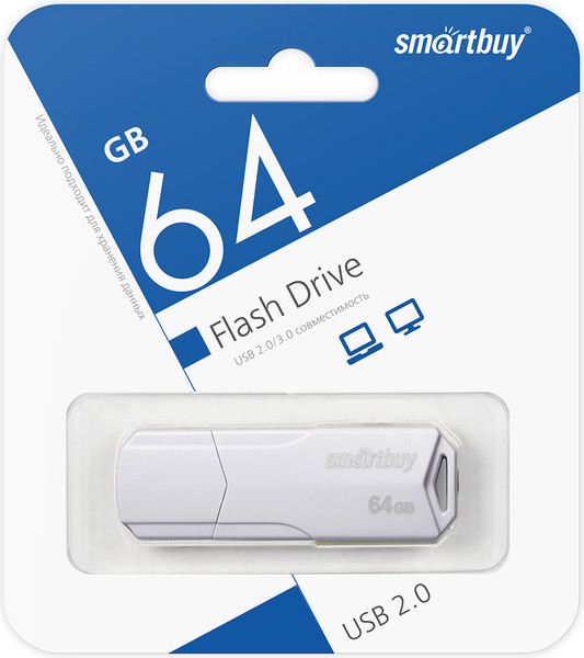 Изображение товара USB flash накопитель SmartBuy Clue 64GB (SB64GBCLU-W)