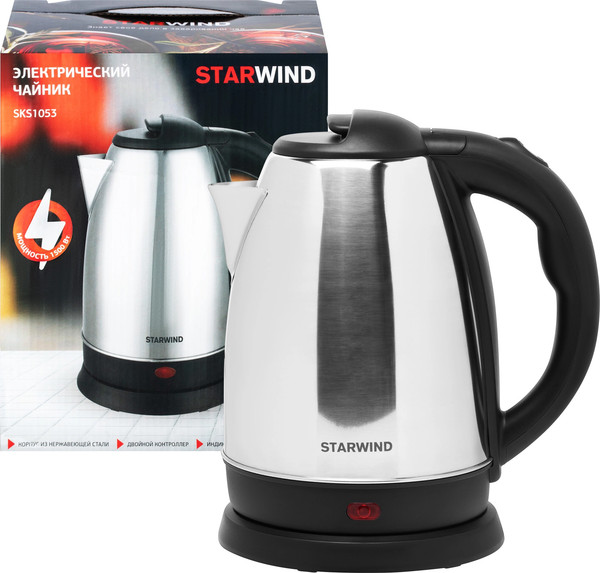 Изображение товара Электрочайник StarWind SKS1053 (серебристый/черный)