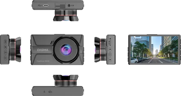 Изображение товара Автомобильный видеорегистратор Digma FreeDrive 300W / FD300W (черный)