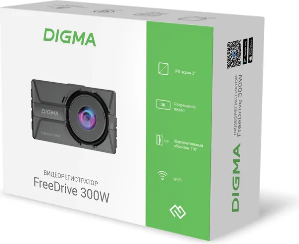 Изображение товара Автомобильный видеорегистратор Digma FreeDrive 300W / FD300W (черный)