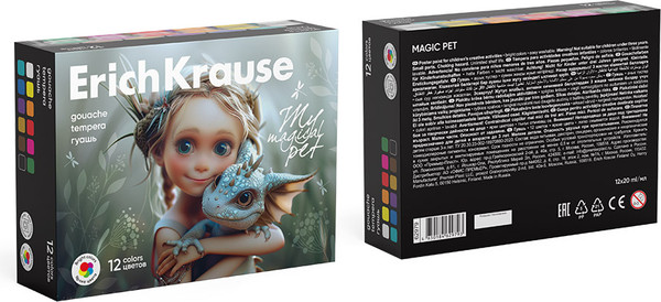 Изображение товара Гуашь Erich Krause Magic Pet / 62979 (12цв)