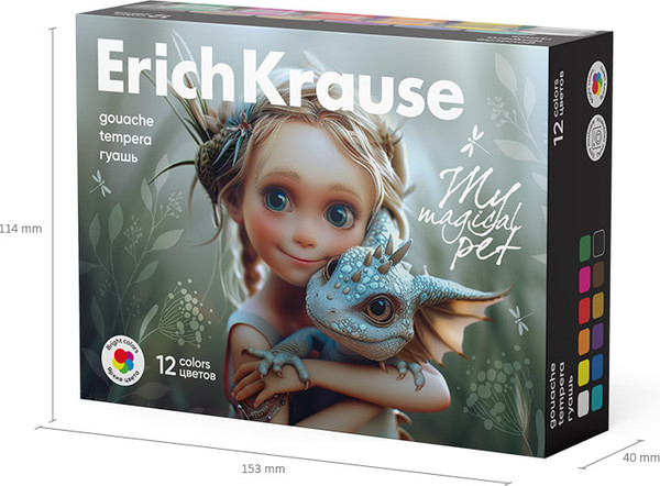 Изображение товара Гуашь Erich Krause Magic Pet / 62979 (12цв)