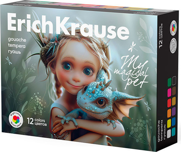 Изображение товара Гуашь Erich Krause Magic Pet / 62979 (12цв)