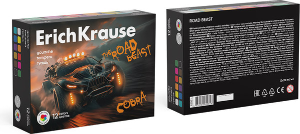 Изображение товара Гуашь Erich Krause Road Beast / 62981 (12цв)