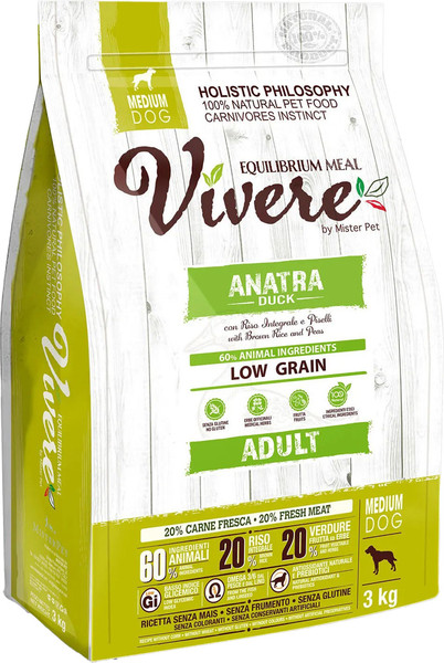 Изображение товара Сухой корм для собак Vivere Medium Adult Duck (3кг)