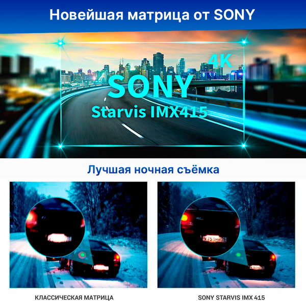 Изображение товара Автомобильный видеорегистратор TrendVision TDR-725 Real 4K