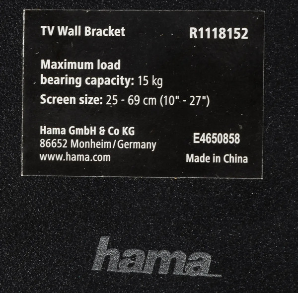 Изображение товара Кронштейн для телевизора Hama R1 118152 (черный)