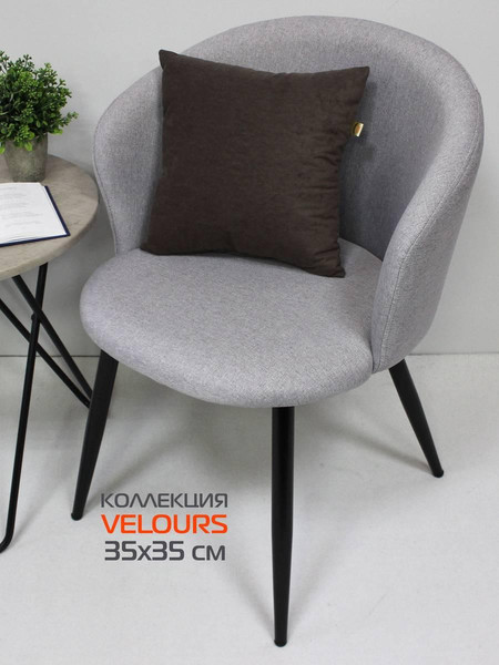 Изображение товара Подушка декоративная MATEX Velours / 29-076 (темно-коричневый)