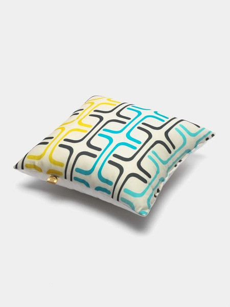 Изображение товара Подушка декоративная MATEX Fantasy Retro. Ретро 8 / 31-246 (голубой/желтый/черный)