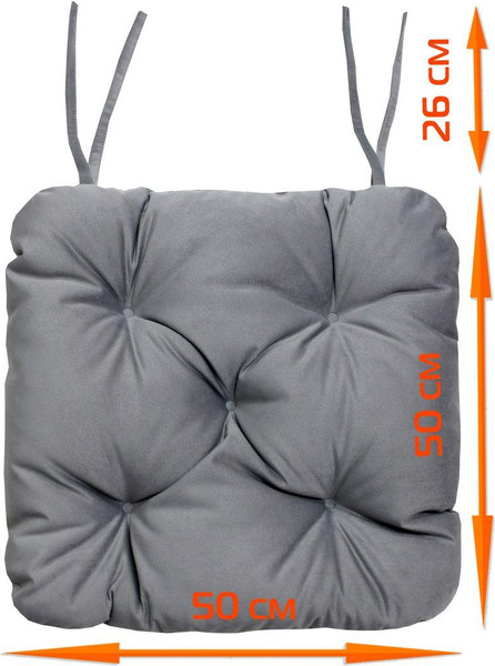 Изображение товара Подушка на стул MATEX Loca / 61-786 (стальной)