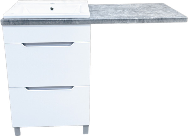 Изображение товара Тумба с умывальником Гамма Р23оФ8 У-55 Атриа-9055 со столешницей (бетон серый, правый)