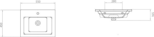 Изображение товара Тумба с умывальником Гамма Р23оФ8 У-55 Атриа-9055 со столешницей (бетон серый, правый)