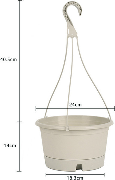 Изображение товара Вазон BOTANICA подвесное с поддоном (3.9л, молочный)
